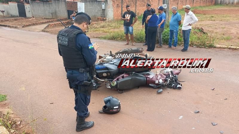 Segundo acidente do dia envolveu moto e veículo da SEMUSA de Rolim de Moura Segundo acidente do dia envolveu moto e veículo da SEMUSA de Rolim de Moura