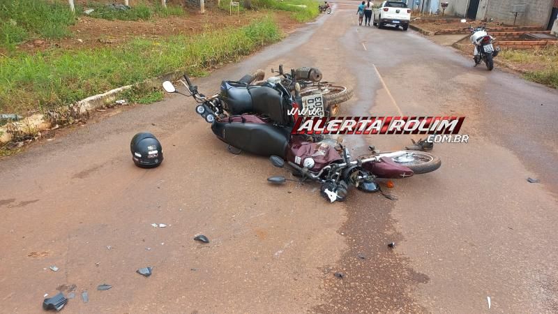 Segundo acidente do dia envolveu moto e veículo da SEMUSA de Rolim de Moura Segundo acidente do dia envolveu moto e veículo da SEMUSA de Rolim de Moura