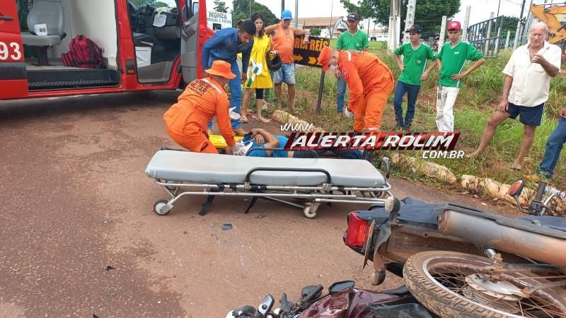 Segundo acidente do dia envolveu moto e veículo da SEMUSA de Rolim de Moura Segundo acidente do dia envolveu moto e veículo da SEMUSA de Rolim de Moura