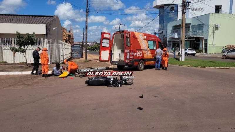 Terceiro acidente de trânsito do sábado deixou duas pessoas feridas em Rolim de Moura Terceiro acidente de trânsito do sábado deixou duas pessoas feridas em Rolim de Moura