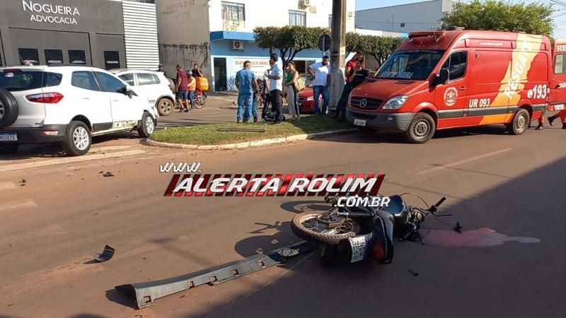 Mulher fraturou a perna no segundo acidente de trânsito registrado nesta manhã em Rolim de Moura - Veja o vídeo da colisão Mulher fraturou a perna no segundo acidente de trânsito registrado nesta manhã em Rolim de Moura - Veja o vídeo da colisão