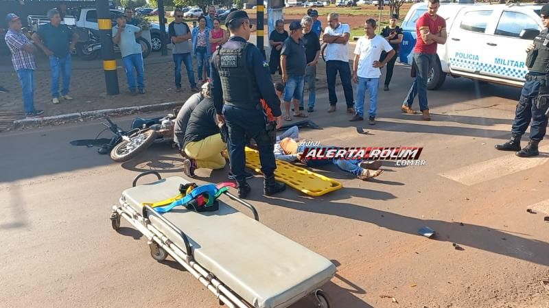 Mulher fraturou a perna no segundo acidente de trânsito registrado nesta manhã em Rolim de Moura - Veja o vídeo da colisão Mulher fraturou a perna no segundo acidente de trânsito registrado nesta manhã em Rolim de Moura - Veja o vídeo da colisão