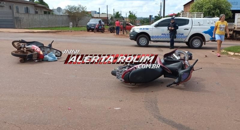 Mulher foi socorrida em estado grave após colisão entre duas motos neste sábado em Rolim de Moura Mulher foi socorrida em estado grave após colisão entre duas motos neste sábado em Rolim de Moura