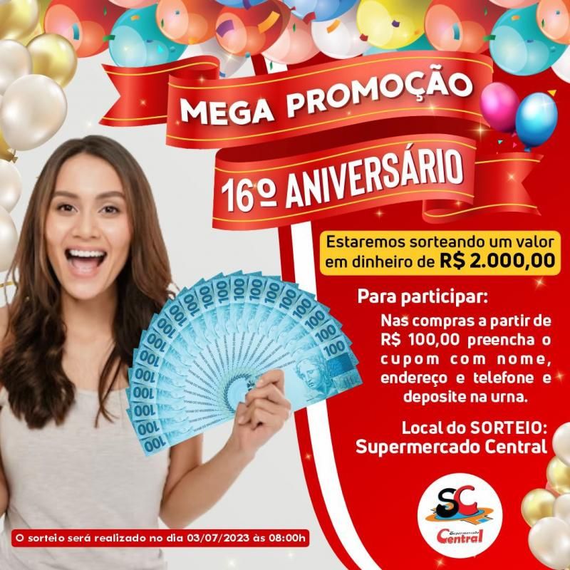 Promoção de aniversário do Supermercado Central, em Rolim de Moura Promoção de aniversário do Supermercado Central, em Rolim de Moura
