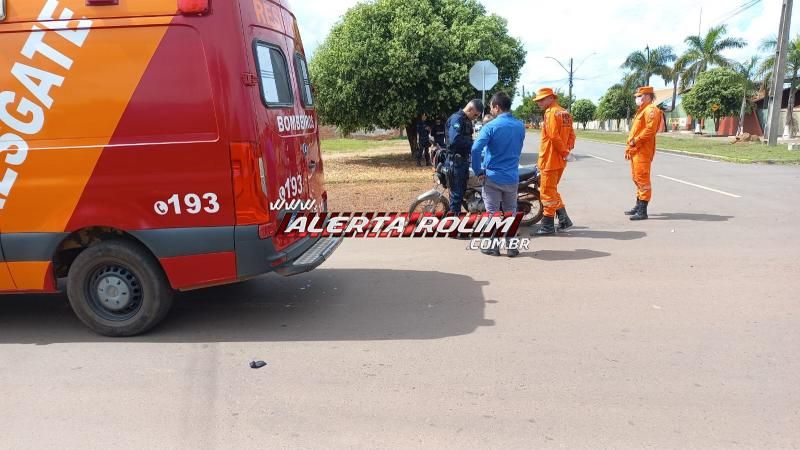 Segundo acidente deste sábado deixou condutor de moto ferido em Rolim de Moura Segundo acidente deste sábado deixou condutor de moto ferido em Rolim de Moura