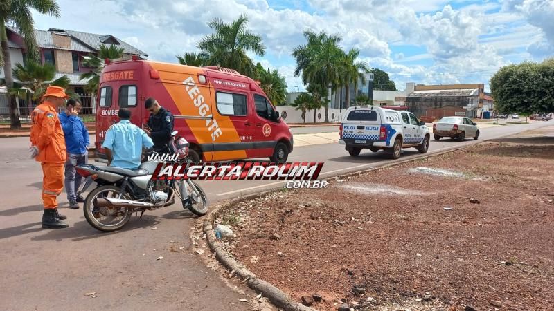 Segundo acidente deste sábado deixou condutor de moto ferido em Rolim de Moura Segundo acidente deste sábado deixou condutor de moto ferido em Rolim de Moura