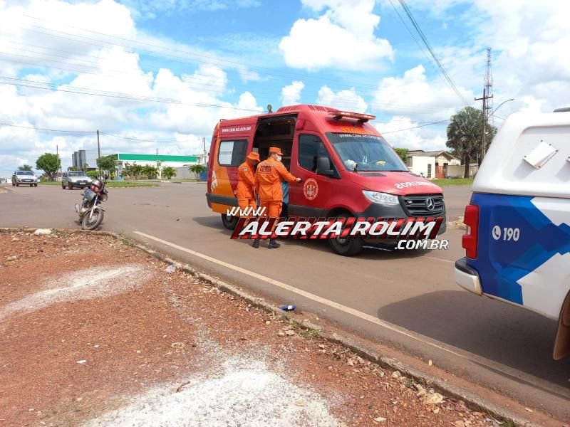 Segundo acidente deste sábado deixou condutor de moto ferido em Rolim de Moura Segundo acidente deste sábado deixou condutor de moto ferido em Rolim de Moura