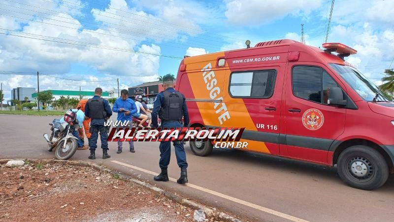 Segundo acidente deste sábado deixou condutor de moto ferido em Rolim de Moura Segundo acidente deste sábado deixou condutor de moto ferido em Rolim de Moura