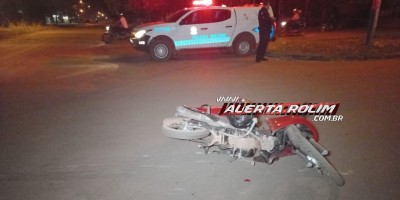 Motorista de carro se evadiu do local após colisão em moto que deixou mulher com fratura na perna em Rolim de Moura
