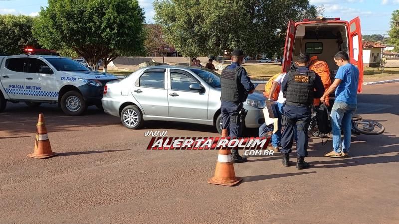 Acidente de trânsito deixou motociclista ferido nesta tarde em Rolim de Moura Acidente de trânsito deixou motociclista ferido nesta tarde em Rolim de Moura