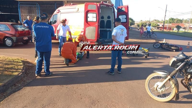 Condutora de moto sofreu fratura após ser atingida por carro nesta manhã em Rolim de Moura Condutora de moto sofreu fratura após ser atingida por carro nesta manhã em Rolim de Moura