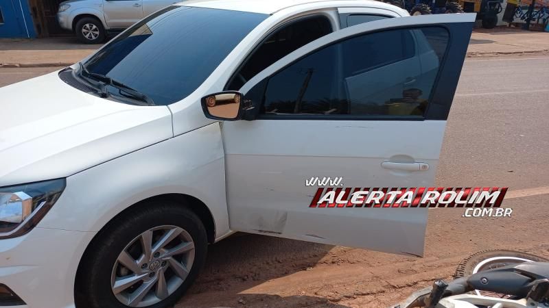 Acidente de trânsito envolvendo moto e carro deixou motociclista ferido nesta manhã em Rolim de Moura Acidente de trânsito envolvendo moto e carro deixou motociclista ferido nesta manhã em Rolim de Moura