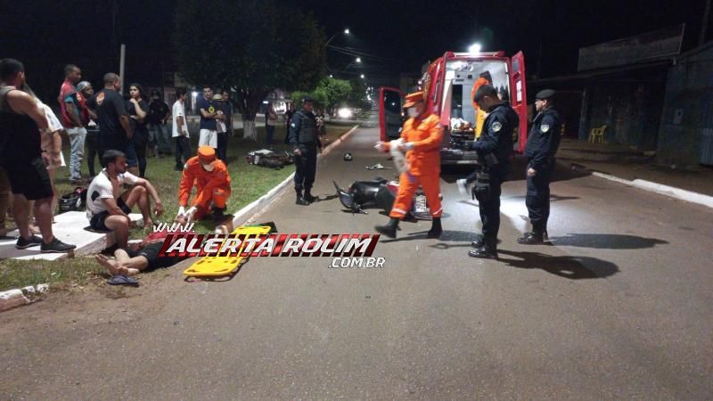 Colisão entre duas motos deixou dois feridos na noite de quarta-feira em Rolim de Moura Colisão entre duas motos deixou dois feridos na noite de quarta-feira em Rolim de Moura