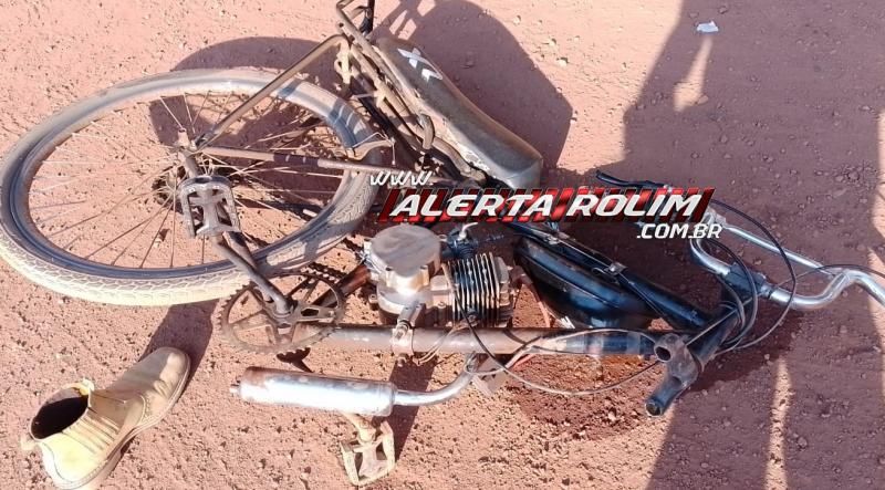 Conduzindo bicicleta motorizada, adolescente de 14 anos fraturou a perna após grave colisão com caminhonete no bairro Cidade Alta, em Rolim de Moura Conduzindo bicicleta motorizada, adolescente de 14 anos fraturou a perna após grave colisão com caminhonete no bairro Cidade Alta, em Rolim de Moura