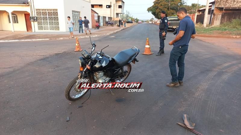 Mulher fraturou braço e perna em acidente de trânsito nesta tarde em Rolim de Moura Mulher fraturou braço e perna em acidente de trânsito nesta tarde em Rolim de Moura