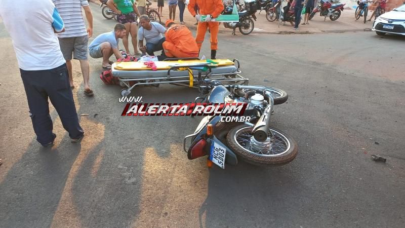 Mulher fraturou braço e perna em acidente de trânsito nesta tarde em Rolim de Moura Mulher fraturou braço e perna em acidente de trânsito nesta tarde em Rolim de Moura