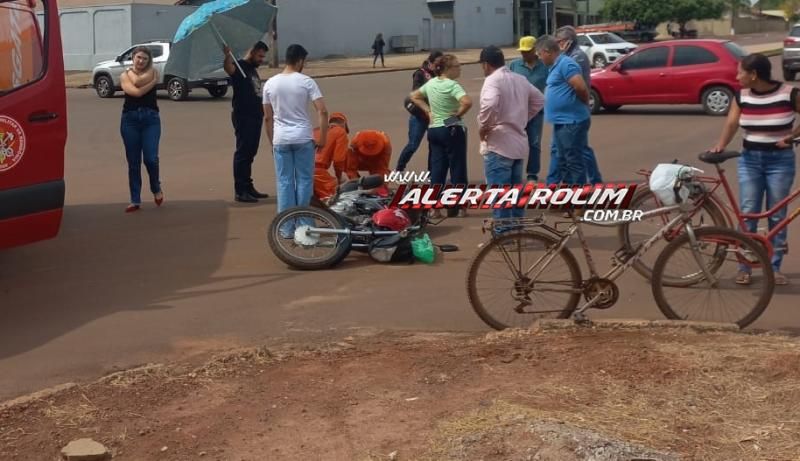 Segundo acidente do dia envolveu caminhonete e moto e deixou mulher ferida, em Rolim de Moura Segundo acidente do dia envolveu caminhonete e moto e deixou mulher ferida, em Rolim de Moura