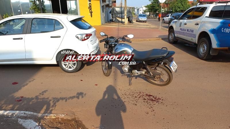 Motociclista foi socorrido após bater na traseira de carro nesta manhã em Rolim de Moura Motociclista foi socorrido após bater na traseira de carro nesta manhã em Rolim de Moura
