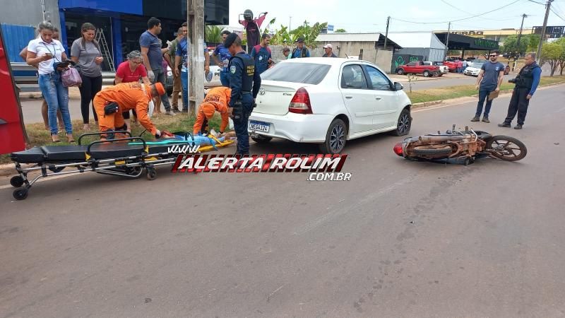 Segundo acidente de trânsito do dia deixou mulher com fratura na perna, em Rolim de Moura Segundo acidente de trânsito do dia deixou mulher com fratura na perna, em Rolim de Moura