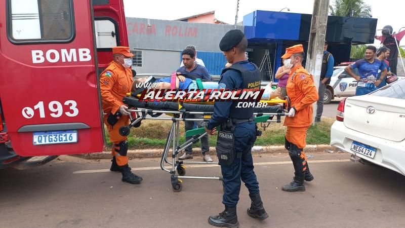 Segundo acidente de trânsito do dia deixou mulher com fratura na perna, em Rolim de Moura Segundo acidente de trânsito do dia deixou mulher com fratura na perna, em Rolim de Moura