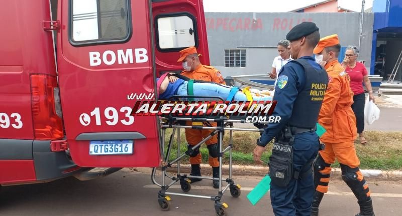 Segundo acidente de trânsito do dia deixou mulher com fratura na perna, em Rolim de Moura Segundo acidente de trânsito do dia deixou mulher com fratura na perna, em Rolim de Moura