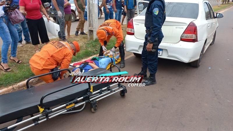 Segundo acidente de trânsito do dia deixou mulher com fratura na perna, em Rolim de Moura Segundo acidente de trânsito do dia deixou mulher com fratura na perna, em Rolim de Moura