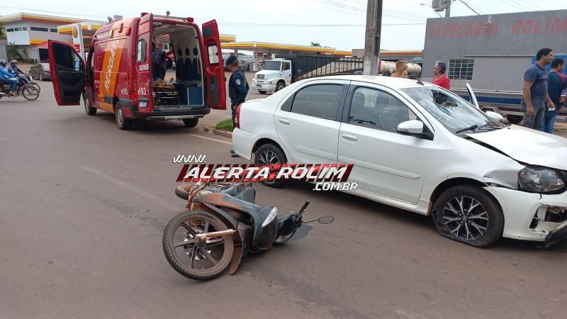 Segundo acidente de trânsito do dia deixou mulher com fratura na perna, em Rolim de Moura Segundo acidente de trânsito do dia deixou mulher com fratura na perna, em Rolim de Moura
