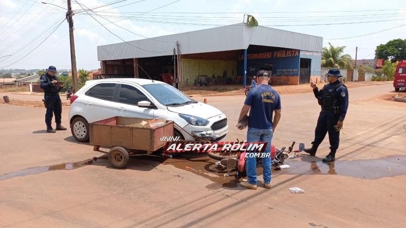 Segundo acidente do dia envolveu carro e moto e deixou uma pessoa ferida, em Rolim de Moura Segundo acidente do dia envolveu carro e moto e deixou uma pessoa ferida, em Rolim de Moura