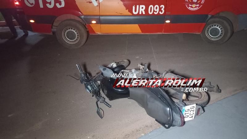 Motociclista sofreu fratura na perna ao ser atingido por carro em Rolim de Moura Motociclista sofreu fratura na perna ao ser atingido por carro em Rolim de Moura