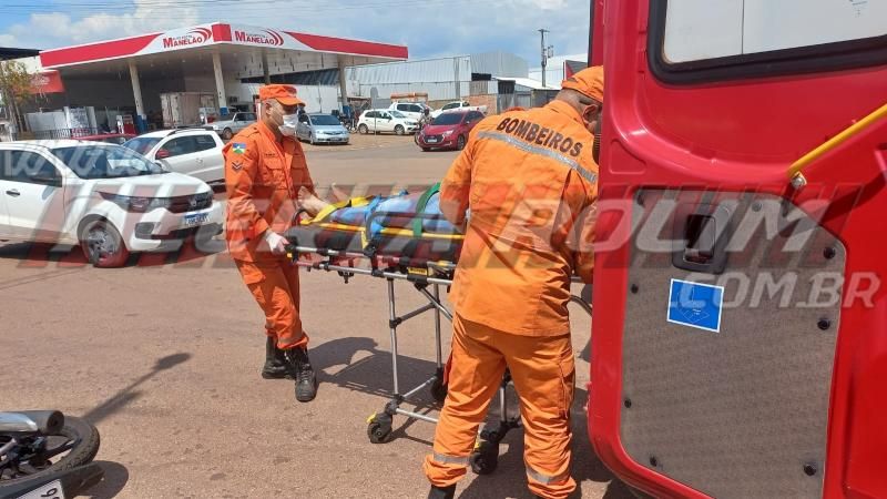 Segundo acidente de trânsito do dia deixou mulher ferida, em Rolim de Moura Segundo acidente de trânsito do dia deixou mulher ferida, em Rolim de Moura