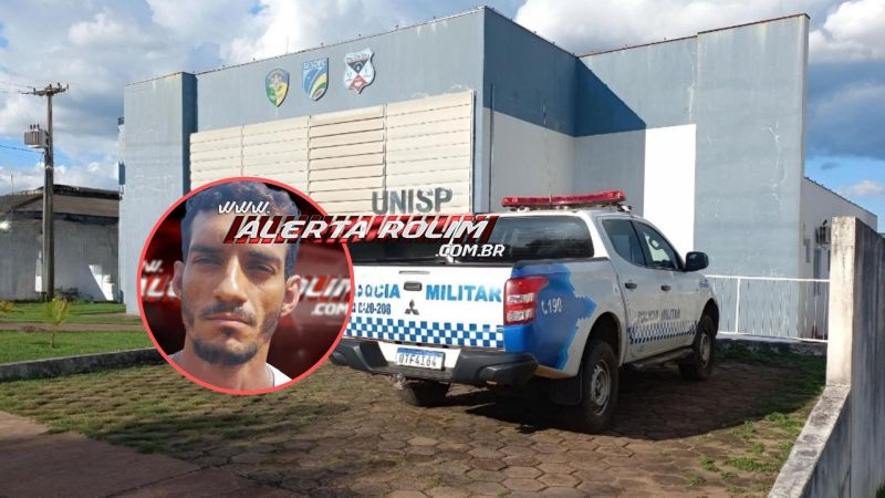 Presidiário que fugiu do hospital municipal foi localizado pela PM escondido embaixo de sofá no Risca Faca, em Rolim de Moura
