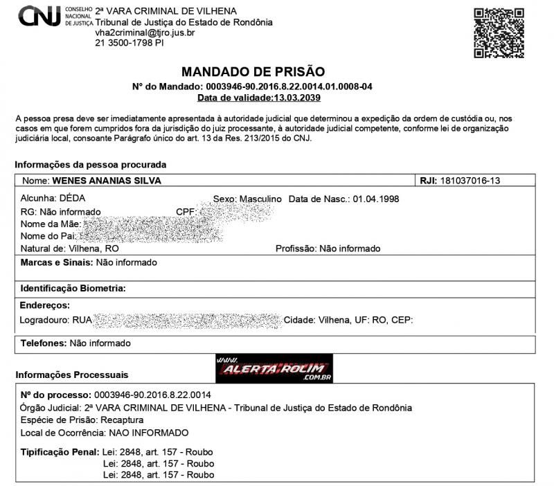 Acusado de roubo em Vilhena, com pena de quase 18 anos de prisão foi preso pela Polícia Militar em Rolim de Moura Acusado de roubo em Vilhena, com pena de quase 18 anos de prisão foi preso pela Polícia Militar em Rolim de Moura