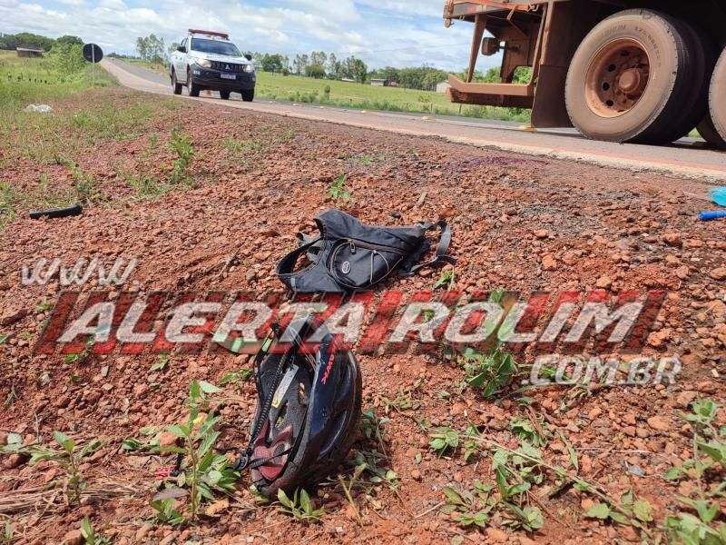 Ciclista sofreu grave ferimento na cabeça após acidente com caminhão na ciclovia da RO 479, em Rolim de Moura Ciclista sofreu grave ferimento na cabeça após acidente com caminhão na ciclovia da RO 479, em Rolim de Moura