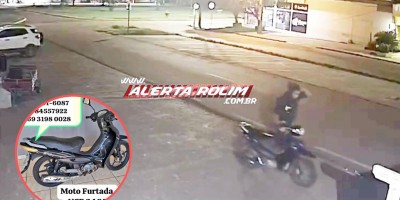 Moto foi furtada no Centro de Rolim de Moura durante a madrugada - Veja o vídeo da ação criminosa 