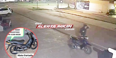 Moto foi furtada no Centro de Rolim de Moura durante a madrugada - Veja o vídeo da ação criminosa  Moto foi furtada no Centro de Rolim de Moura durante a madrugada - Veja o vídeo da ação criminosa