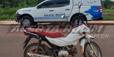 Motocicleta furtada em Cacoal foi recuperada pela Polícia Militar em Rolim de Moura
