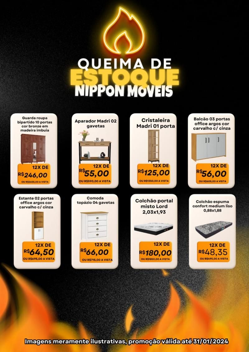 Promoção QUEIMA DE ESTOQUE Nippon Móveis, em Rolim de Moura Promoção QUEIMA DE ESTOQUE Nippon Móveis, em Rolim de Moura