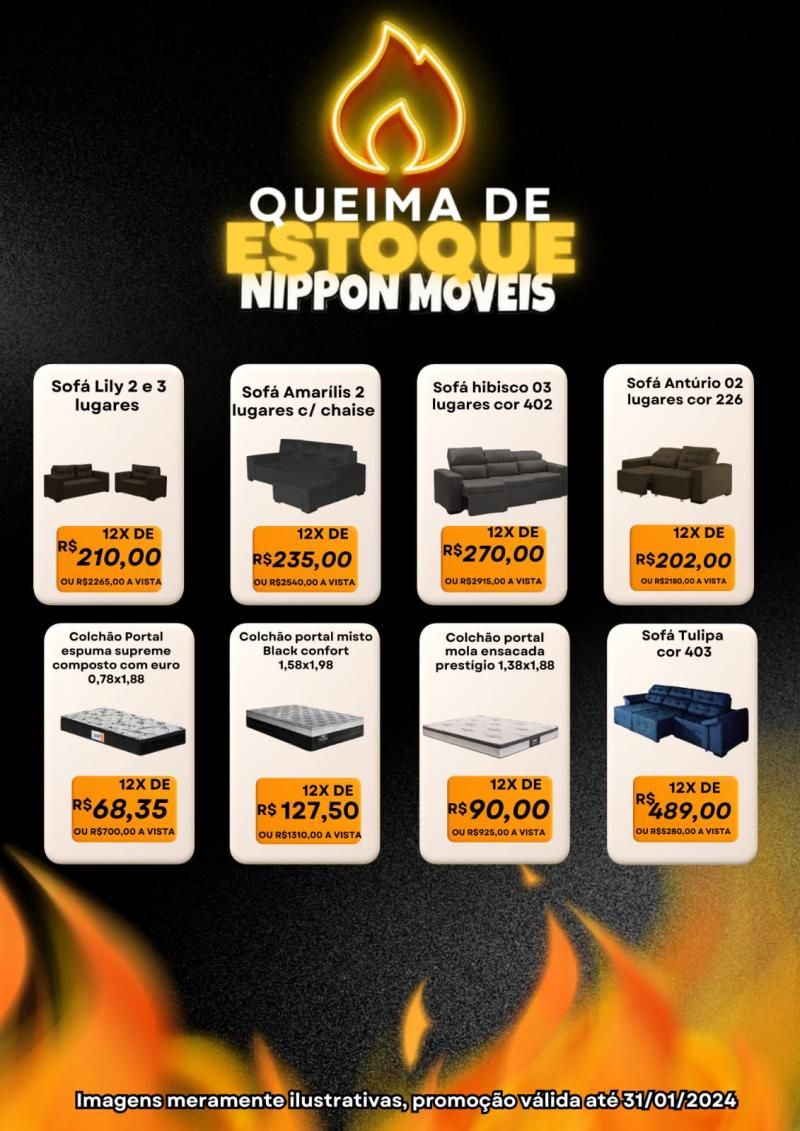 Promoção QUEIMA DE ESTOQUE Nippon Móveis, em Rolim de Moura Promoção QUEIMA DE ESTOQUE Nippon Móveis, em Rolim de Moura