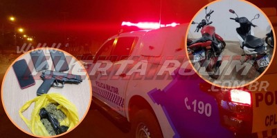 Vídeo; Durante rápida ação da PM, duas motos roubadas foram recuperadas e dois menores foram apreendidos, em Rolim de Moura Vídeo; Durante rápida ação da PM, duas motos roubadas foram recuperadas e dois menores foram apreendidos, em Rolim de Moura