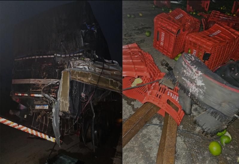 Fotos: PRF confirma morte após colisão entre caminhões em Extrema Fotos: PRF confirma morte após colisão entre caminhões em Extrema