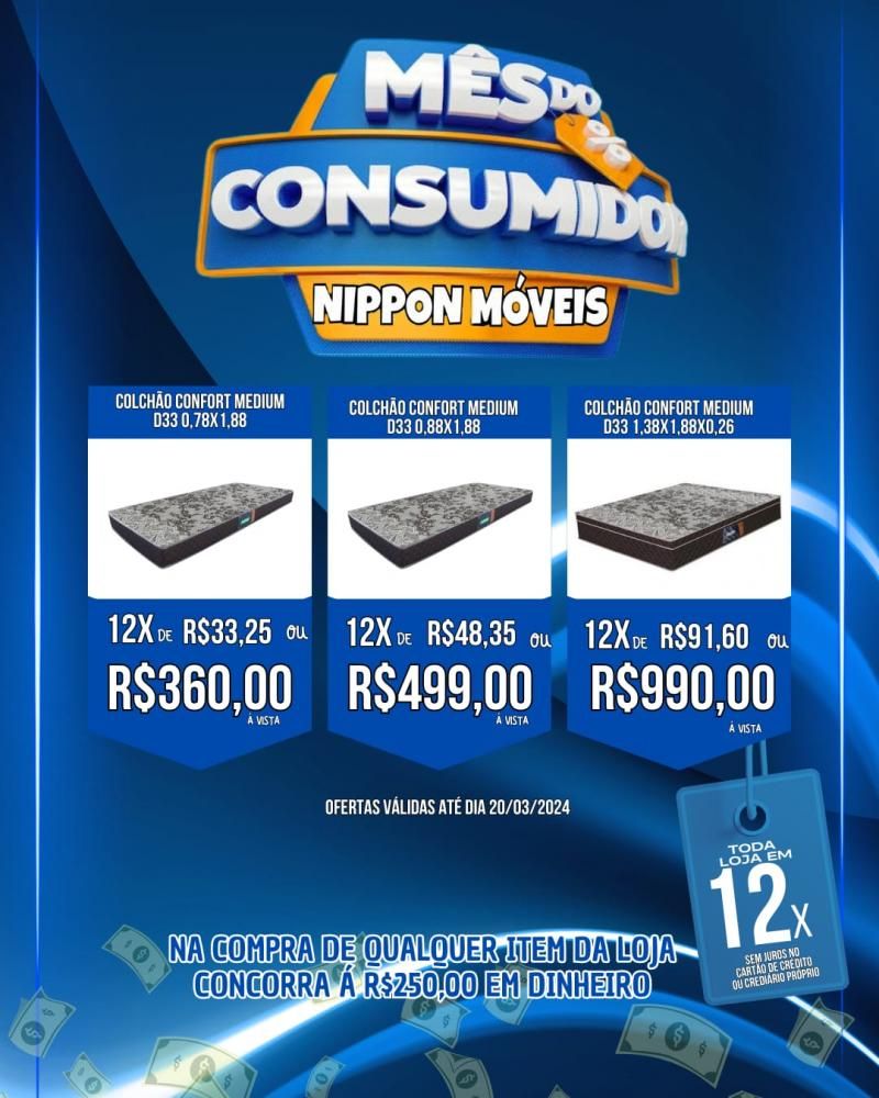 MÊS DO CONSUMIDOR, com ofertas especiais, na Nippon Móveis, em Rolim de Moura MÊS DO CONSUMIDOR, com ofertas especiais, na Nippon Móveis, em Rolim de Moura