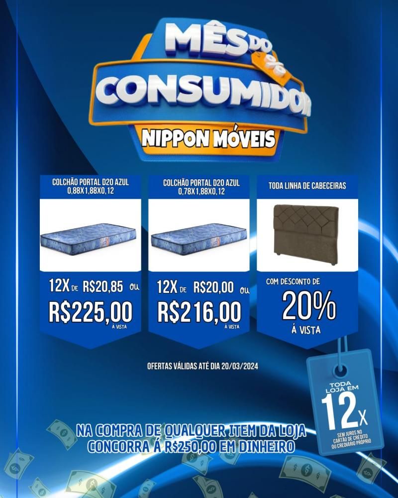 MÊS DO CONSUMIDOR, com ofertas especiais, na Nippon Móveis, em Rolim de Moura MÊS DO CONSUMIDOR, com ofertas especiais, na Nippon Móveis, em Rolim de Moura