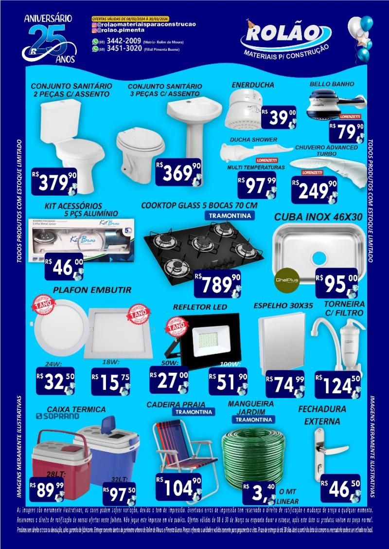Promoção de aniversário de 25 anos do Rolão Materiais para Construção; confira! Promoção de aniversário de 25 anos do Rolão Materiais para Construção; confira!