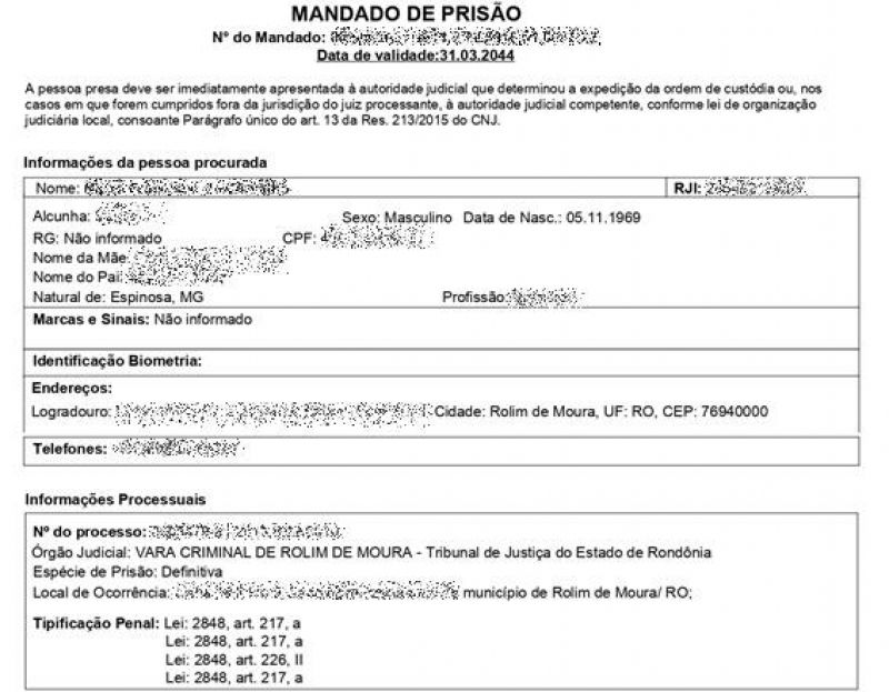 Acusado de estupro, condenado a 22 anos de prisão foi preso pela PM, em Rolim de Moura Acusado de estupro, condenado a 22 anos de prisão foi preso pela PM, em Rolim de Moura