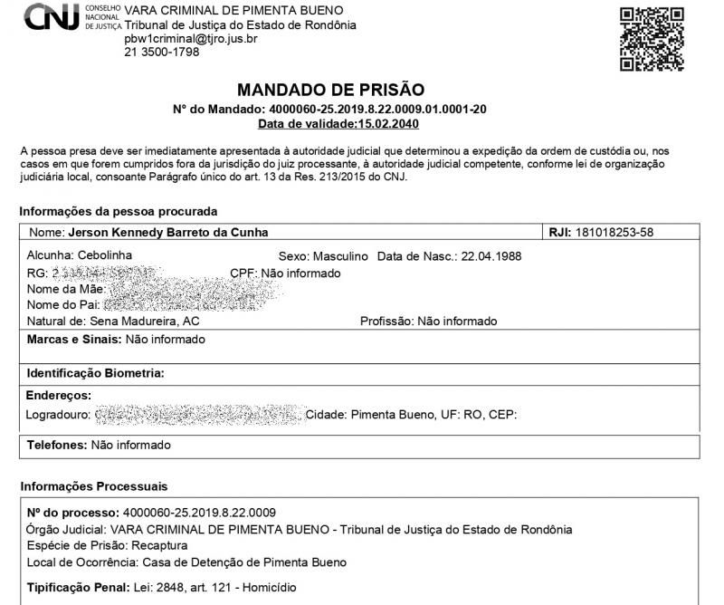 Foragido da prisão em Pimenta Bueno, acusado de homicídio, foi recapturado pela PM, em Rolim de Moura Foragido da prisão em Pimenta Bueno, acusado de homicídio, foi recapturado pela PM, em Rolim de Moura