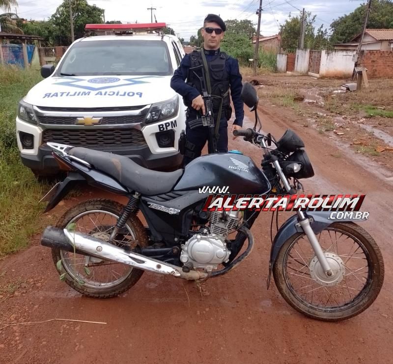 PM localizou moto que foi furtada semana passada, em Rolim de Moura PM localizou moto que foi furtada semana passada, em Rolim de Moura