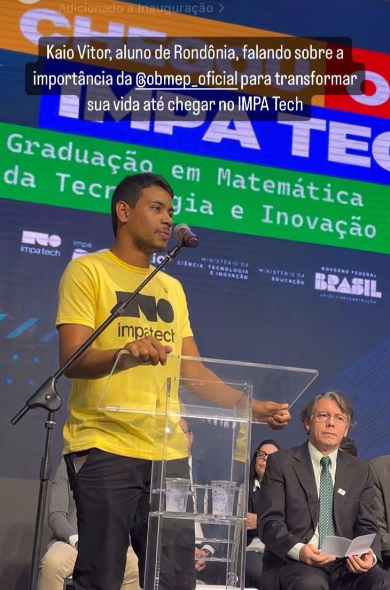 VÍDEO - Estudante de Rolim de Moura brilhou na aula inaugural do IMPA Tech no Rio de Janeiro VÍDEO - Estudante de Rolim de Moura brilhou na aula inaugural do IMPA Tech no Rio de Janeiro