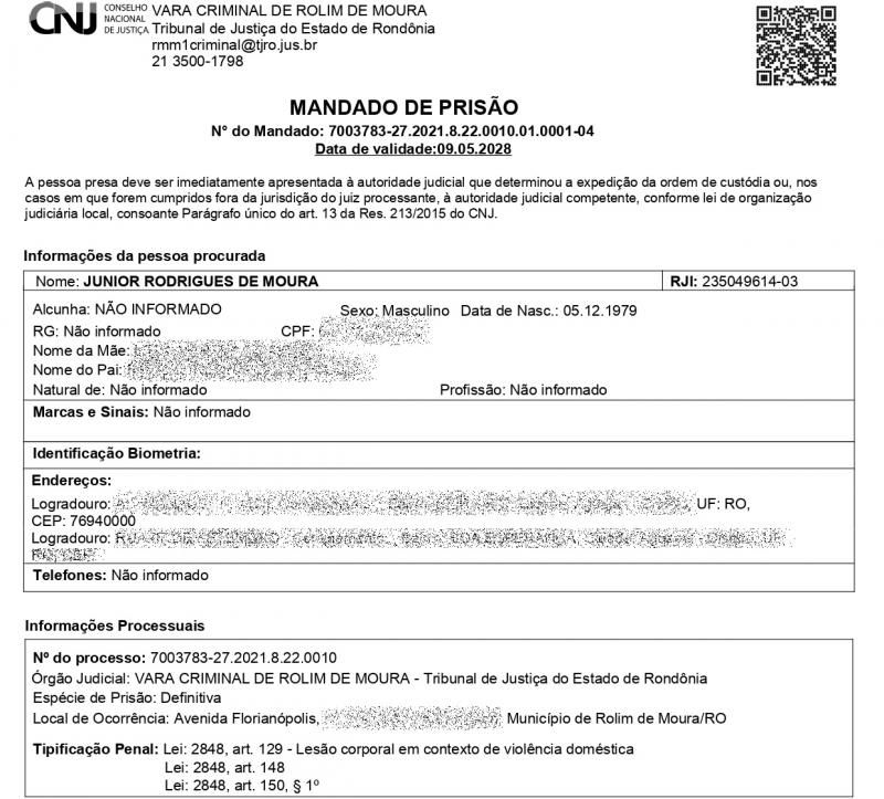 Acusado na Lei Maria da Penha e crimes de invasão de propriedade e cárcere privado, foi preso pela Polícia Militar, em Rolim de Moura Acusado na Lei Maria da Penha e crimes de invasão de propriedade e cárcere privado, foi preso pela Polícia Militar, em Rolim de Moura