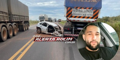 ATUALIZADA – Morador de Rolim de Moura morreu em trágico acidente entre carreta e carro, na BR 364, em Pimenta Bueno
