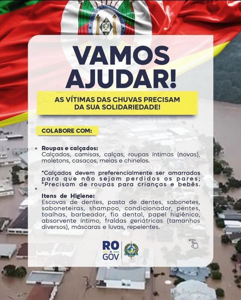 Bombeiros de Rolim de Moura estão recebendo doações para vítimas das chuvas do Rio Grande do Sul- Veja a lista Bombeiros de Rolim de Moura estão recebendo doações para vítimas das chuvas do Rio Grande do Sul- Veja a lista